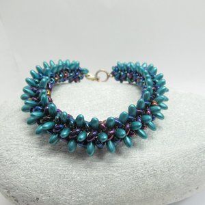 Spiky herringbone woven bracelet